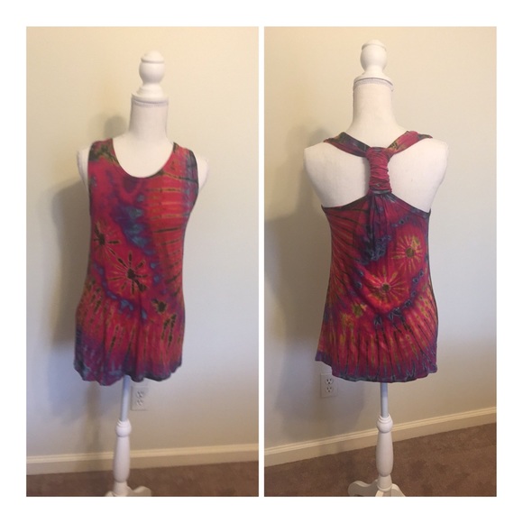 Corus Tops - Corus Hand Dyed Batik TBack Tank/Workout Top